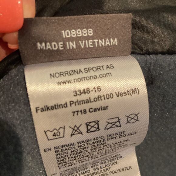 Black & Blue Norrona Insulated Vest with Logo Men’s medium - Picture 11 of 13